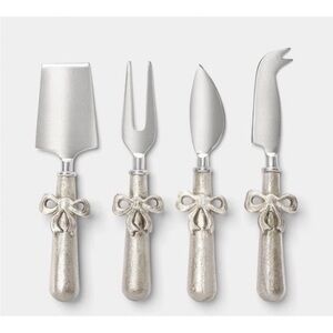 Threshold Silver Cheese Knife Set with Bow Handles